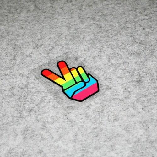 NO.S269 GalonDeco Trendy Car Reflective Sticker Japanese JDM Colorful Victory V-sign Rear Windshield MOTO GP Motorcycle Helme