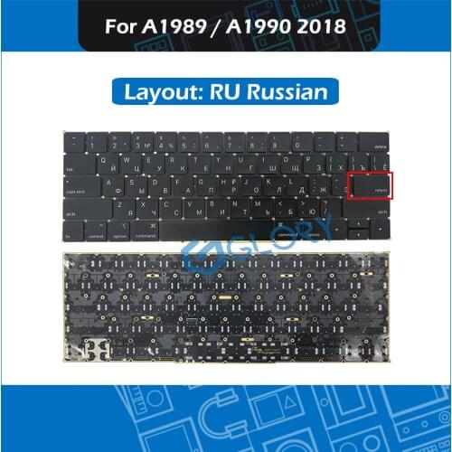 New A1989 A1990 keyboard RU Russian Small Enter key for Macbook Pro Retina 13" 15" Mid 2018 Russia Keyboard Replacement