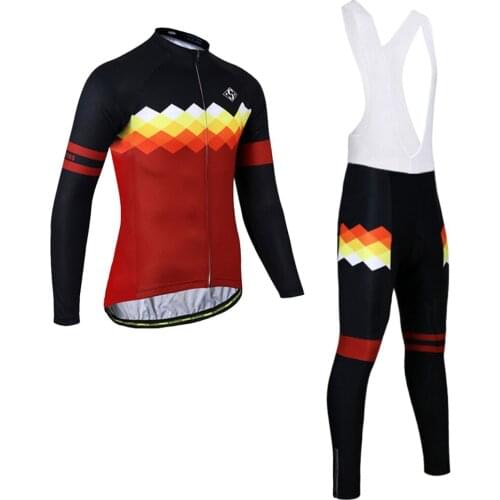 Cycling Clothes for Men Long Sleeve Biking Racing Shirt Jerseys Bib Pants Padded Bike Jacket Outfit