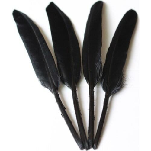 Wholesale 100pcs/lot black 4-6 inch / 10-15 cm Natural Goose Feathers Craft DIY Material Accessories Supplies