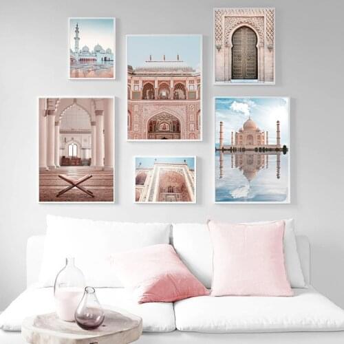 Poster Islam Paintings On The Wall Canvas Art Prints for Home Design Muslim Architecture Posters On Wall Loft Frameless