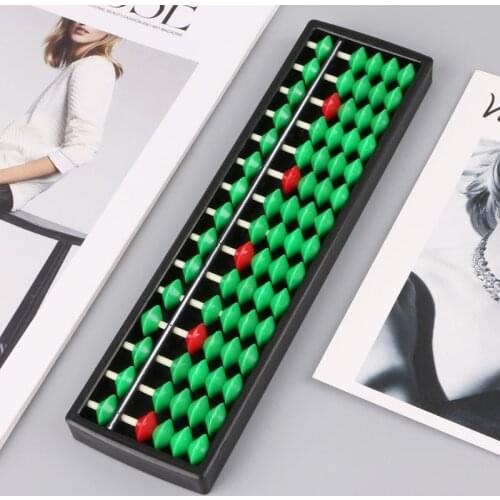 Plastic Abacus Soroban 15 Rods Beads Column School Learning Counting Tool For Math Business