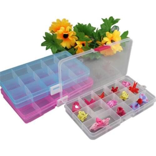 15 Grid plastic transparent storage detachable sorting parts lattice box Fishing gear finishing box LX7581