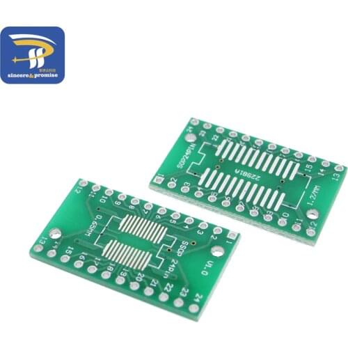 10pcs SOP24 SSOP24 TSSOP24 to DIP24 PCB Pinboard SMD To DIP 0.65mm/1.27mm to 2.54mm DIP Pin Pitch PCB Board Converter Socket
