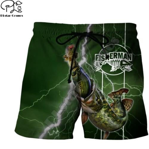 PLstar Cosmos Animal MaHi Fishing Fisher Art Camo NewFashion 3DPrint Men/Women Unisex Summer Funny Casual Beach Short Pants D-3