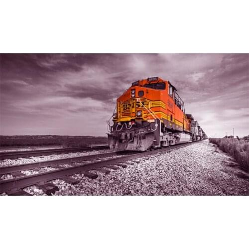 Full Square Drill 5D DIY Train railroad rocks clouds diamond painting Cross Stitch 3D Embroidery Kits H81