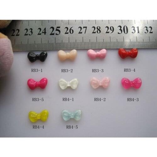 RB3/4 200pcs/bag Resin Butterfly-Shape Bow Nail Art Decoration Nail DIY Accessory Resin Bow without Rhinestone