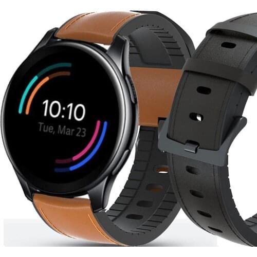 For Oneplus Watch Watchbands Genuine Leather Silicone Band Bracelet 22mm Replace Business Strap For Realme Watch S/S Pro ремешок