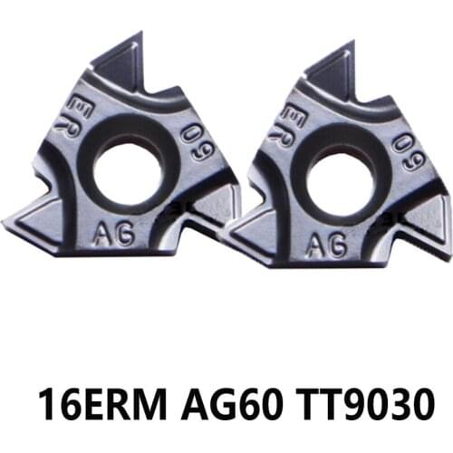 10pcs Original 16ERM 16ER AG60 TT9030 Turning Threading Tools Lathe Cutter Carbide Inserts for Steel & Stainless & Cast Iron CNC