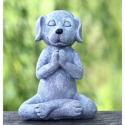 Dog Buddha Meditation Garden Statues Outdoor Resin Sculpture Decoration Prayer dog Figurine Indoor Outdoor Home Room Decor