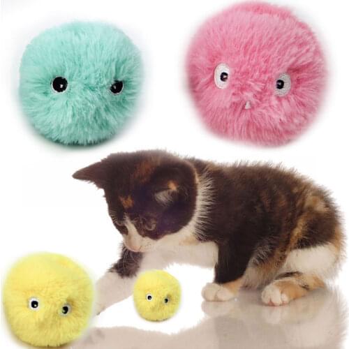 Wool Pet Squeaky Supplies Cute Pet Product for Kitten Electric Cat Training Toy Smart Interactive Cat Ball Catnip Toy for Kitten