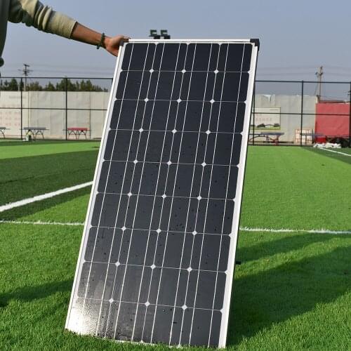 Solar Panel 100W Monocrystalline Rigid Glass Aluminum Frame 30MM Solar Cell 36pcs 125mm*125mm For 12V Battery Charge