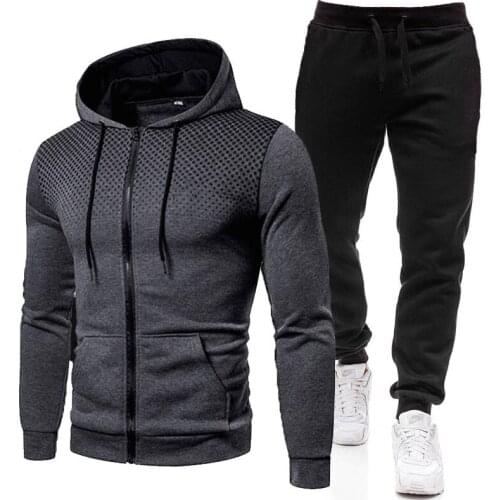 2021 Spring Warm Autumn Mens Sets Hoodies+Pants Harajuku Sport Suits Casual Sweatshirts Tracksuit Brand Sportswear