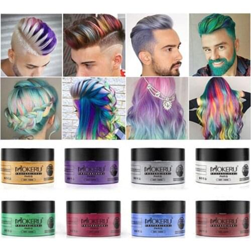 Hair Color Dye Cream Unisex DIY Hair Color Wax Mud Dye Cream Temporary Modeling Semi Permanent Hair Styling Tool