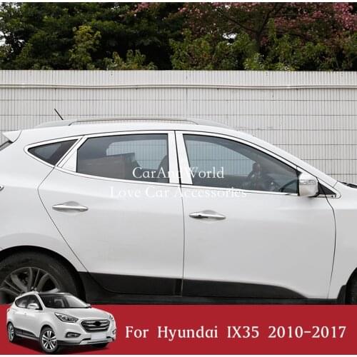 For Hyundai IX35 2010-2022 Stainless Steel Car Door Window Pillar B/C Post Column Cover Trims Sticker External Accessories
