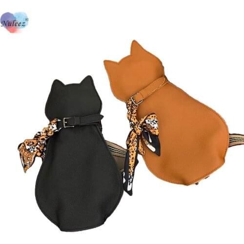 Chest Bag Women New Designed Cowhide Leather Fortune Cat Big Capacity With Scarf Wide Strap Comfortable Cross-Body 2021 Girls