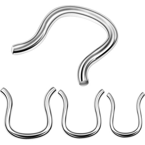 16G/14G/12G Stainless Steel U Shaped Fake Nose Ring Piercing 12mm Septum In The Nose Ring Hoop Nostril Piercing Body Jewelry
