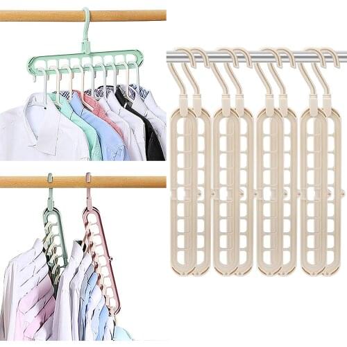 Clothes Hangers for Space Saving Wardrobe Organizer Clothes Rack 9 Slots Design for Heavy Clothes Shirts Pants Dresses Coats