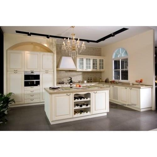 Solid wood kitchen cabinets vintage(LH-SW074)