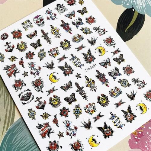 Z-D3651 Z-D Series Flower Shape animal 3D Back glue Nail decal Nail sticker Nail decoration Nail art Nail ornament