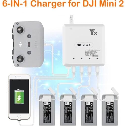 For DJI Mini 2 Charger Charge 4 batteries for 70 minutes USB port Remote control Charging for dji mavic mini 2 drone Accessories