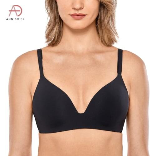 Womens Smooth T-Shirt Full Coverage Soft Padded Plunge Wireless Bra