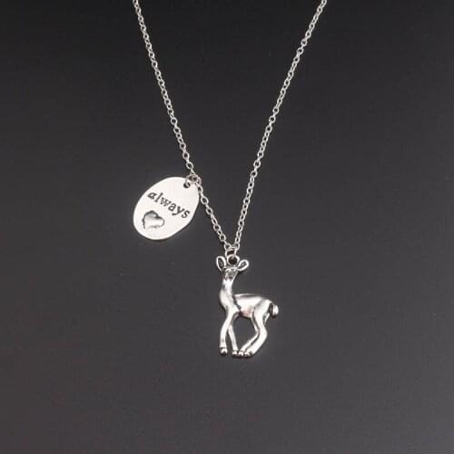 Always Snape Necklace Vintage Deer Eternal Heart Shape Always Heart Letter Doe Pendant Necklace Fashion Glamour Lady Design
