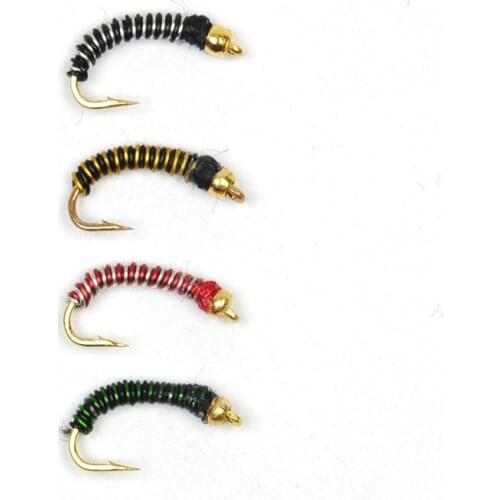 10pcs #14 Bi Color Brassie Miges Chironomids Fly Fishing Flies / Bait / Lures