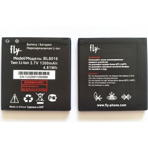 10PCS/LOT 4.81Wh 3.7V 1300mAh li-lon battery for fly BL8016 battery smart Mobile Phone battery High quality +in stock