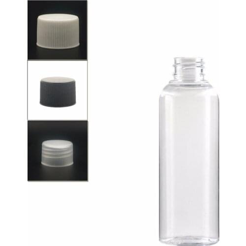 200ml Plastic Non-Dispensing cap Bottles, empty clear PET bottle with black/wite/transparent ribbed screw cap