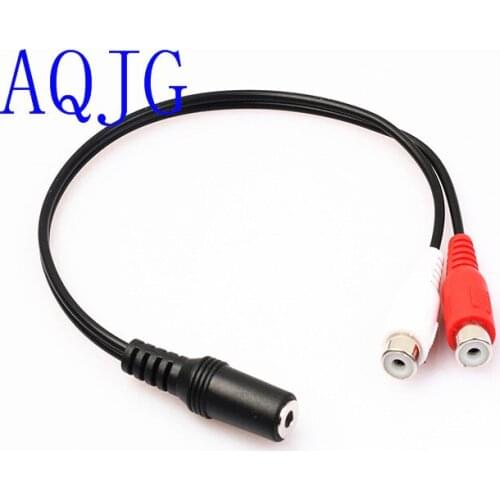 3.5mm Stereo Audio Female Jack to Double Lotus 2 RCA Female Socket 3.5 mm to 2RCA Adapter Cable Conversion Line for Headphone
