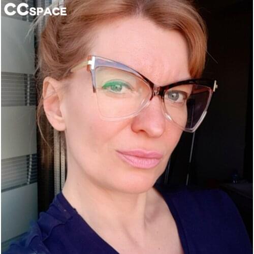 51039 Transparent Eyeglasses Anti Blue Light Cat Eye Glasses Frame Men Women Optical Fashion Computer Eyeglasses