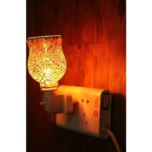 Aroma Diffuser Mosaic Electric Plug In Led Gypsophila Lamp Wax Melt Oil Incense Burner ​Wax Warmer Home Decoration