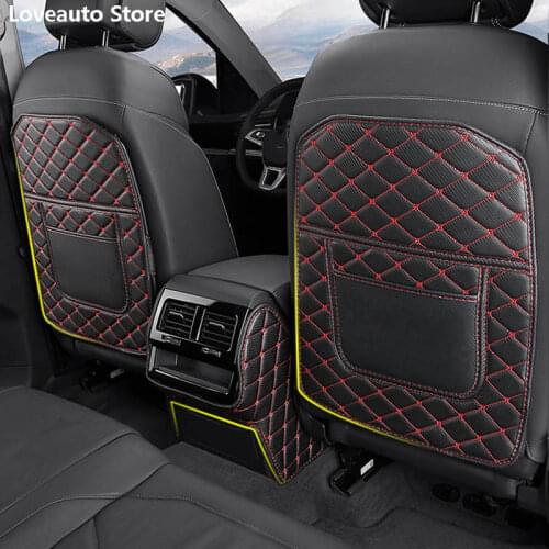 Car All Inclusive Rear Seat Anti-Kick Pad Rear Backrest Seats Cover Anti-Dirty Mat for Volkswagen VW Touareg 2019 2020 2021