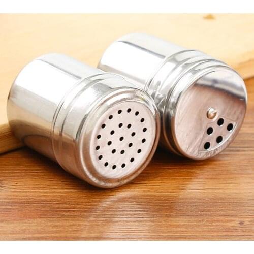 Stainless Steel Seasoning Jar Salt Pepper Shaker Kitchen Spice Bottle Gadget BBQ Tool Pepper Shaker Spice Jar Seasoning Can
