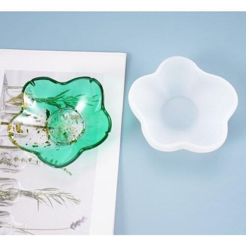 DIY Flower Bowl Plate Silicone Mold for Resin Art Home Decoration Mold Fluid Art UV Epoxy Resin Molds Resin Mold Silicone Tray