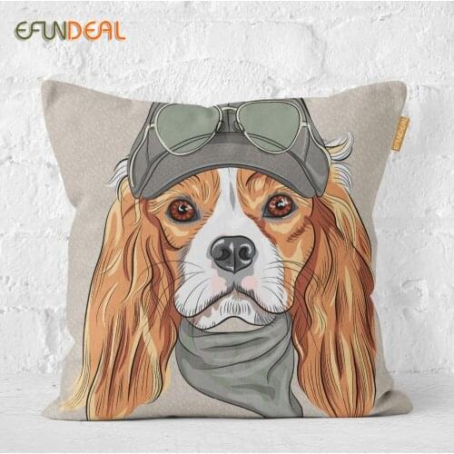 Home Decorative Cushion Cover Pillow Case Dressed Up Dogs Cute Cartoon Cushions Case For Sofa Couch Bed Chair 45*45cm/60x60cm