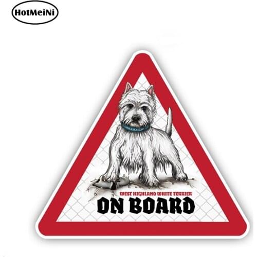 HotMeiNi 12cm x 10.5cm Westie Dog Car Stickers Dog on board Decals Pet Dog Decal Dog Warning Sign Humorous Stickers