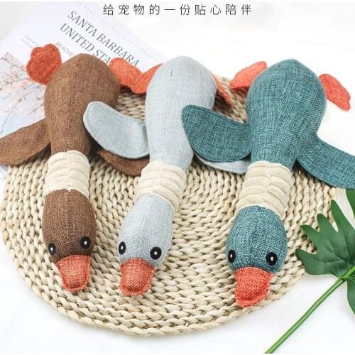 020-2 Fleece Chew Play Toys Pet Squeaky Puppy Chew Squeaker Quack Sound Doll Toy Creative Simulation Donut Pet Supplies Dog Toys
