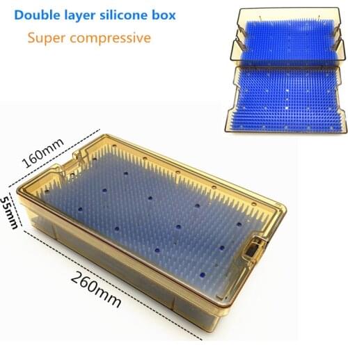 Sterilization tray box Double layer silicone Disinfection box for pet surgical instruments High temperature sterilization box