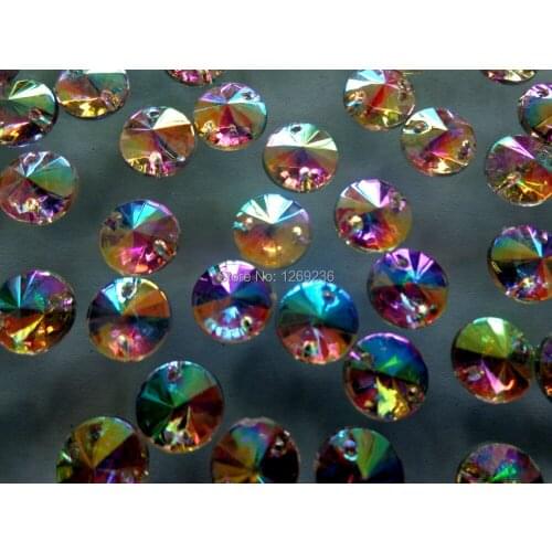 Round loose beads accessory gemstone Clear AB 300pcs 10mm Sew On Acrylic Rhinestone Crystal Flatback strass Diamond m160