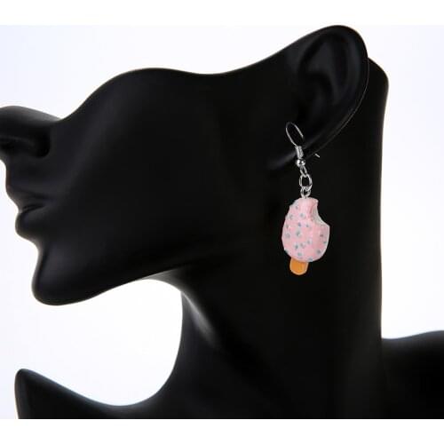 1pair Cute Craft icecream Drop Earrings flatback Resin Multicolor Earrings for Children Gift and Woman Jewelry