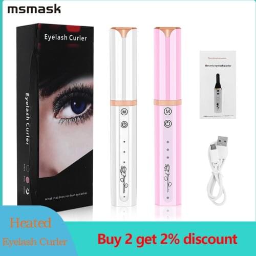 Mini Electric Heated Eyelash Curler USB Rechargeable Eyelashes Curler Quick Heating Natural Eyelash Curler Long Lasting Makeup