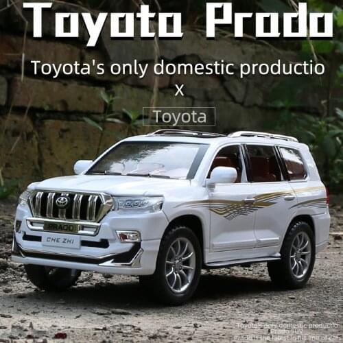 1:24 Toyota Prado Alloy Car Model Diecast Metal Off-road Vehicles Toy Car Collection Simulation LAND CRUISER Model Car Kids Gift
