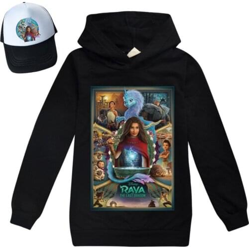 Raya and The Last Dragon Fashion Cartoon Girls Hoodies Spring Autumn Casual Hooded Sweatshirts 13 Color Hoodies Sports T-shirt
