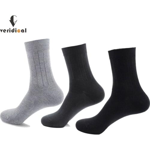 Veridical 5 Pairs/Lot Combed Cotton Business Socks Mans Solid Brand Gentleman Short Work Socks Black Party Dress Long Socks