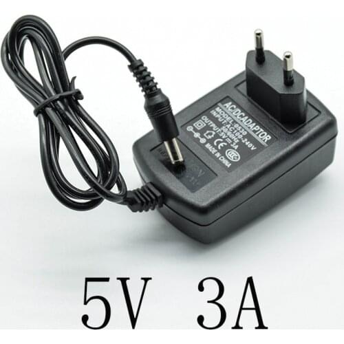 New 100-240V AC Converter Adapter DC 5V 3A/3000mA Power Supply Charger EU Plug 5.5mm * 2.5mm(2.1mm) AC to DC