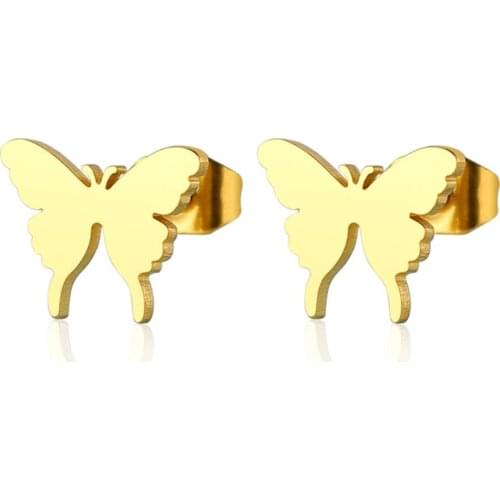 New Fashion Sweet Stainless Steel Butterfly Earrings Ear Stud Cartilage 2021 Bohemia Small Cute Earring Korea Minimalist Jewelry