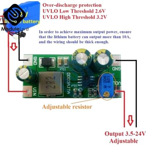 30W DC 3V 3.3V 3.7V 5.5V to 5V 6V 7.5V 9V 10V 12V 14.8V 24V Step-Up Boost Converter Board for 3.7V 18650 Lithium Battery Module