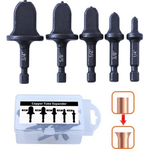 6-19mm Air Conditioner Copper Tube Expander Swaging Tool Drill Bit 3/4 5/8 1/2 3/8 1/4 Inch Air Conditioning Repair Tools